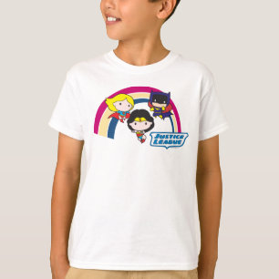 Camiseta Liga da Justiça Chibi - Arco-Íris
