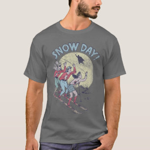 Camiseta Liga da Justiça da DC Comics Dia de Neve Natal Ret