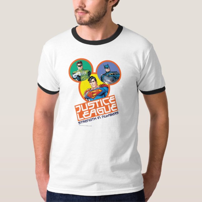 Camiseta Liga da Justiça "Força em Números" (Frente)