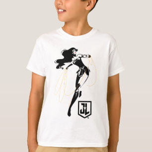 Camiseta Liga da Justiça Mulher Maravilha Com Pop de Laço