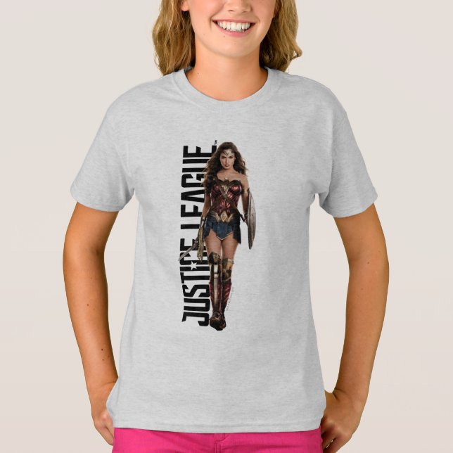 Camiseta Liga da Justiça | Mulher Maravilha Em Battlefield (Frente)