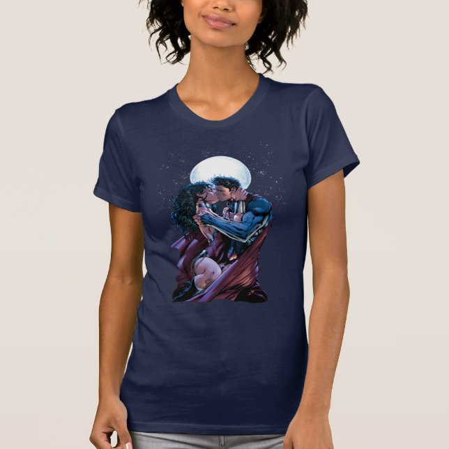 Camiseta Liga da Justiça nº 12 Mulher Maravilha e Superman  (Frente)