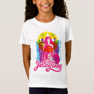 Camiseta Liga da Justiça Pop Art. de grupos e logotipos