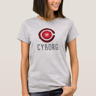 Camiseta Liga da Justiça  Símbolo Cyborg brilhante