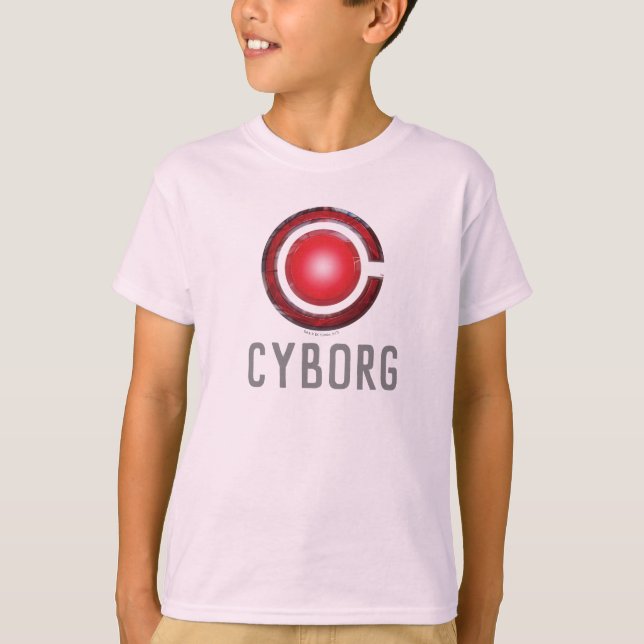 Camiseta Liga da Justiça | Símbolo Cyborg brilhante (Frente)