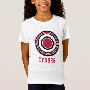 Camiseta Liga da Justiça  Símbolo Cyborg de pincel e meio