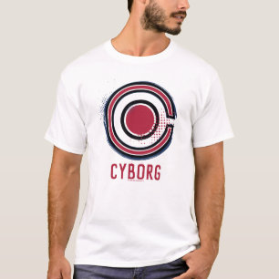 Camiseta Liga da Justiça  Símbolo Cyborg de pincel e meio
