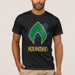 Camiseta Liga da Justiça  Símbolo de Aquaman Pincel e Mei