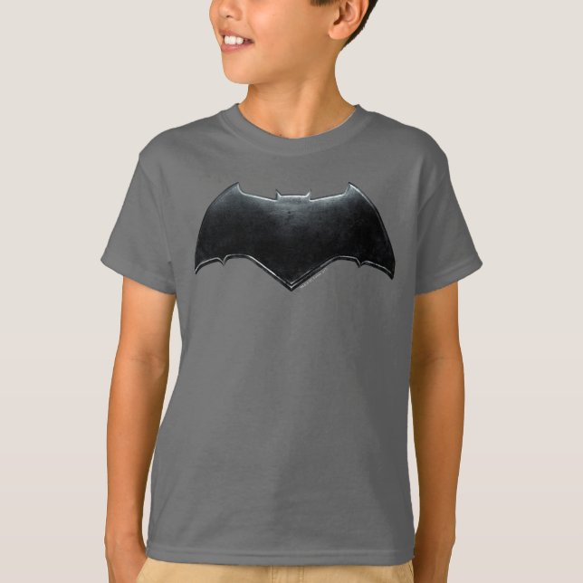 Camiseta Liga da Justiça | Símbolo de Batman Metálico (Frente)