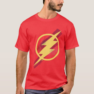 Camiseta Liga da Justiça Símbolo Flash Pincel e Meio-Tons