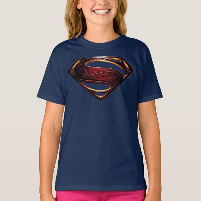 Camiseta Liga da Justiça | Símbolo Superman Metálico (Frente)