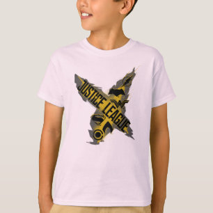 Camiseta Liga da Justiça  Símbolos da Liga da Justiça e 
