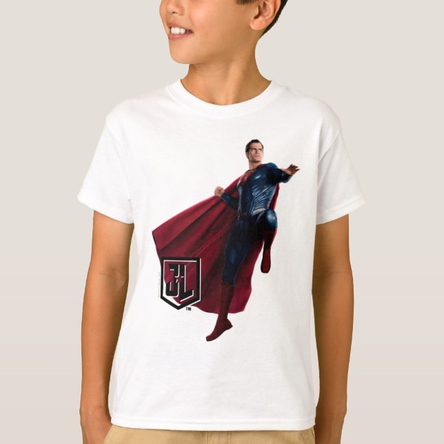 Camiseta Liga da Justiça | Super-Homem No Campo De Batalha (Frente)