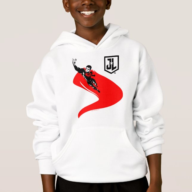 Camiseta Liga da Justiça | Superman Flying Noir Pop Art (Frente)