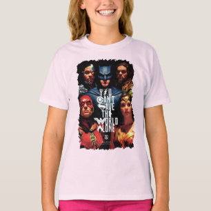 Camiseta Liga da Justiça Você não pode salvar o mundo s