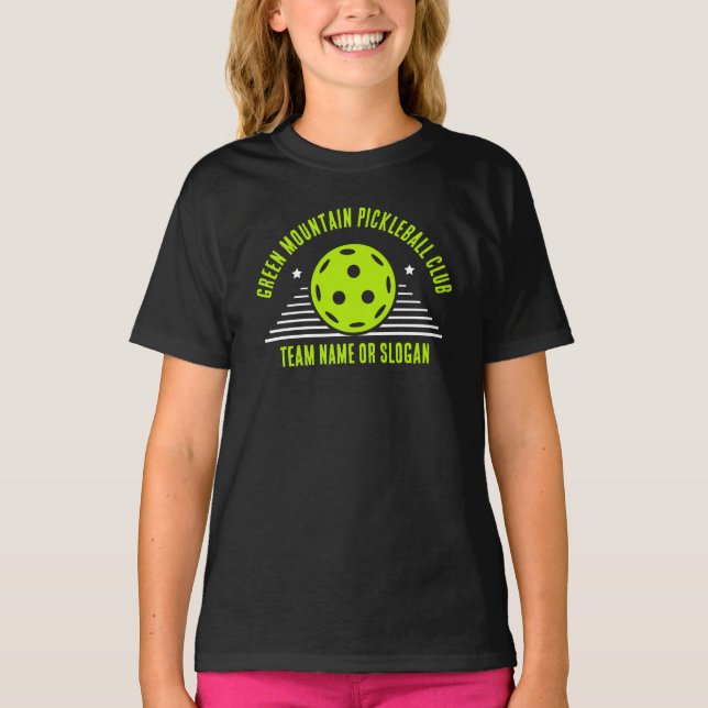 Camiseta Liga do clube de nomes do Pickleball Personalizado (Frente)