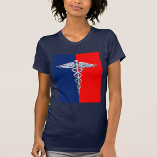 Camiseta Liga dos Símbolos Médicos de Silver Caduceus