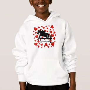 Camiseta Ligação em ponte bonito e corações do cavalo