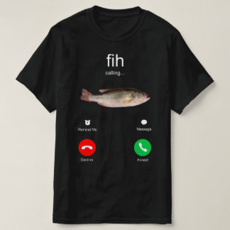 Camiseta Ligação Fih Lembrar-me Mensagem Recusar Aceitar Te
