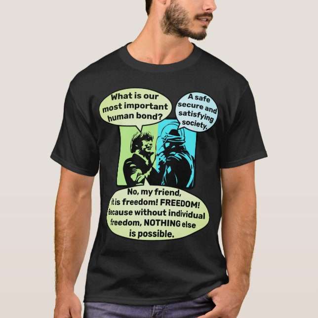 Camiseta Ligação humana (escuro) (Frente)