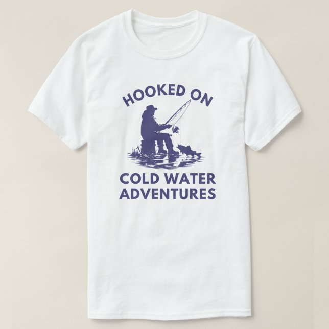 Camiseta Ligado A Aventuras De Água Fria | Pesca Do Gelo (Frente do Design)