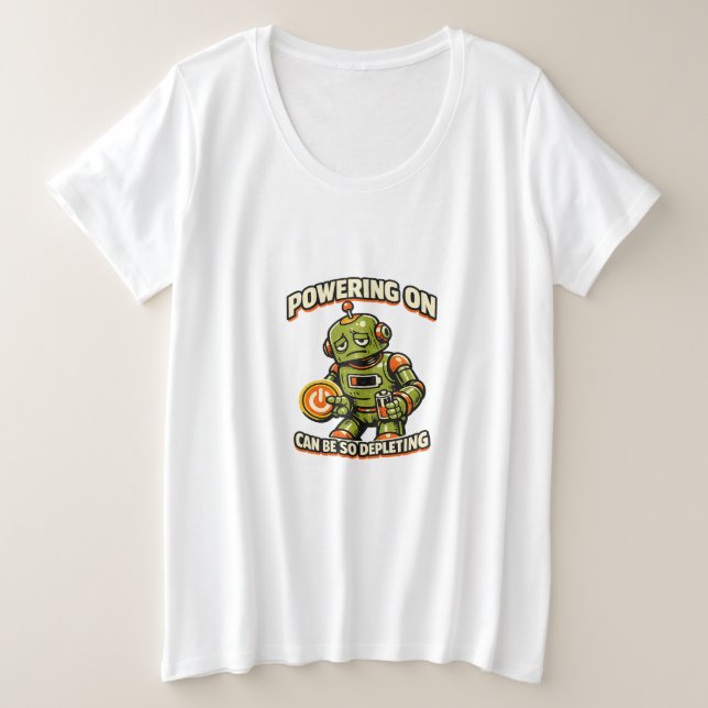 Camiseta Ligar Pode Ser Tão Drenante Robô (Frente do Design)