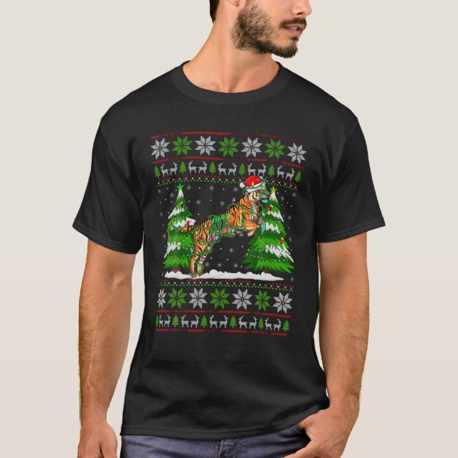 Camiseta Liger Christmas Lights Xmas Ugly Sweater Christmas (Frente)