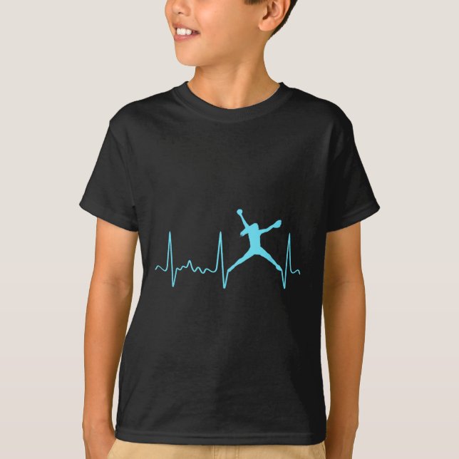 Camiseta Light Blue Softll Arremessador Coração - Fastpitch (Frente)
