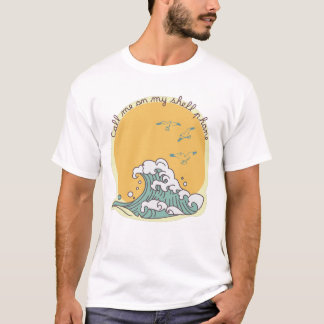 Camiseta Ligue-me no meu telefone concha Amantes da Praia