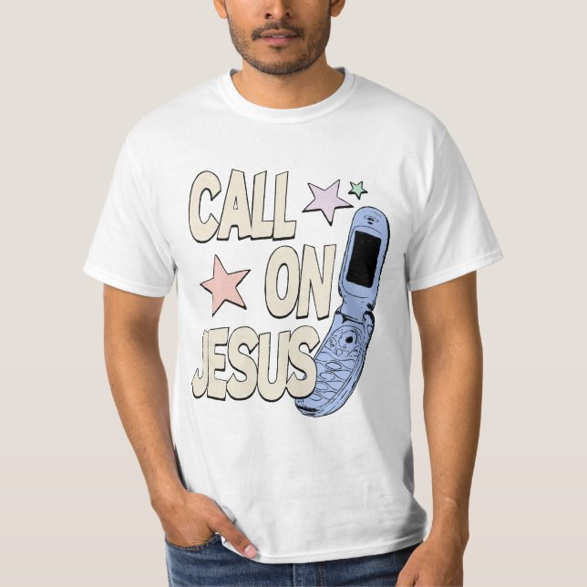 Camiseta Ligue para Jesus – Design Retro Fé (Frente)