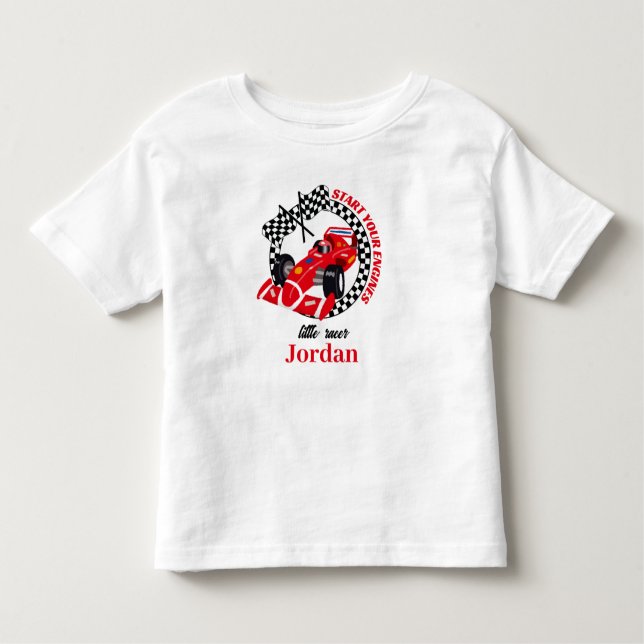 Camiseta Ligue Seus Motores Carro de Corrida Vermelho Anive (Frente)