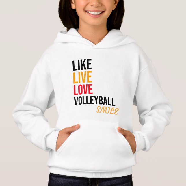 Camiseta like,live,love volleyball,smile (Frente)