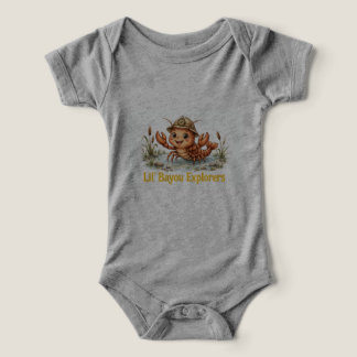 Camiseta Lil' Bayou Explorers Lagostim Bebê de Uma Peça