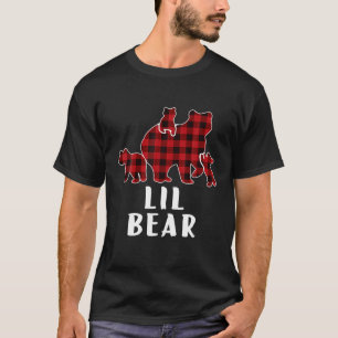 Camiseta Lil Bear 3 Cubs, Xadrez de Urso de Natal Pajama