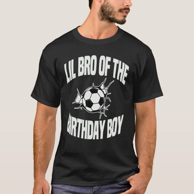 Camiseta Lil Bro Da Festa De Baternidade Do Aniversário Da  (Frente)