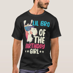 Camiseta Lil Bro Da Garota De Aniversário Lama Bday Alpaca 