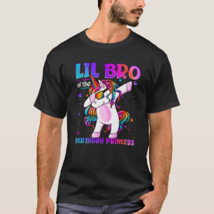 Camiseta Lil Bro Da Princesa Aniversário Dabbing Unicorn L