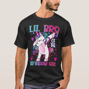 Camiseta Lil Bro Da Rapariga De Aniversário A Dabbing Unico