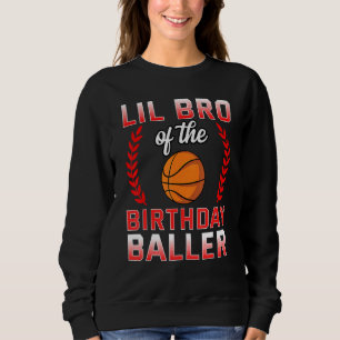 Camiseta Lil Bro Do Aniversário Do Baile De Basquete