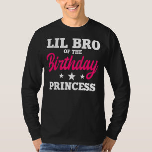 Camiseta Lil Bro Do Aniversário Do Partido Princesa Bday Ce
