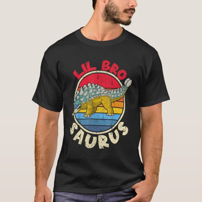 Camiseta Lil Bro Saurus I Ankylosaurus Dinosaur I Mães (Frente)