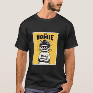 Camiseta LIL HOMIE Gato Cholo Fofo Arte Chicano Hip Hop Cos