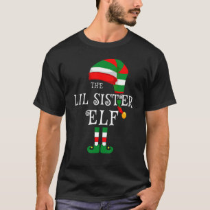 Camiseta Lil Irmã Elf Famílias de Natal Igualando Pijamas G