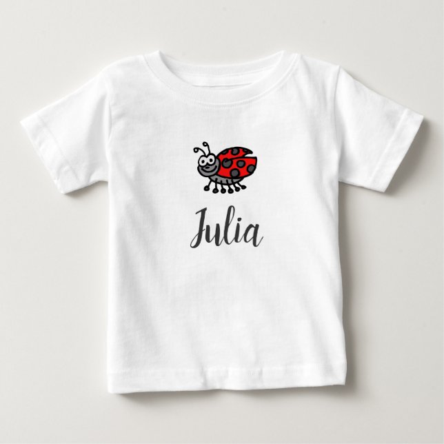 Camiseta Lil' Ladybug "O nome do seu filho aqui" personaliz (Frente)