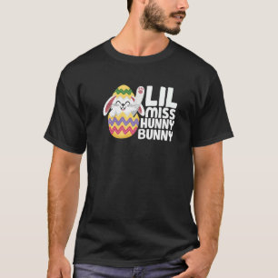 Camiseta Lil Miss Hunny Bunny Cute Páscoa Dia Coelhinho Eng