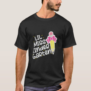 Camiseta Lil Miss Kindergarten 1rua Dia da Escola Meninas K
