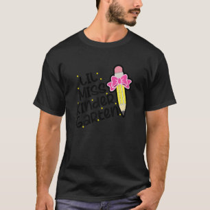 Camiseta Lil Miss Kindergarten 1rua Dia da Escola Meninas K