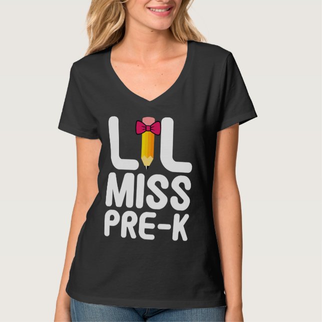 Camiseta Lil Miss Pre K Cute Pre Kindergarten School (Frente)