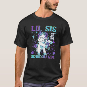 Camiseta Lil Sis Da Rapariga De Aniversário Que Foga Unicór