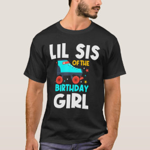 Camiseta Lil Sis Do Aniversário Rapariga Roller Patinando B
